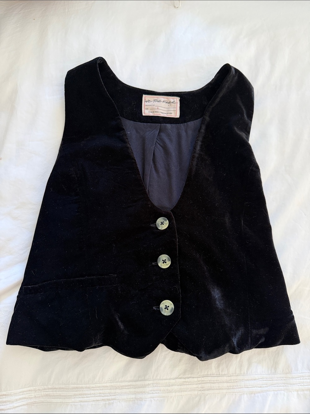 We The Free Black Velvet Vest